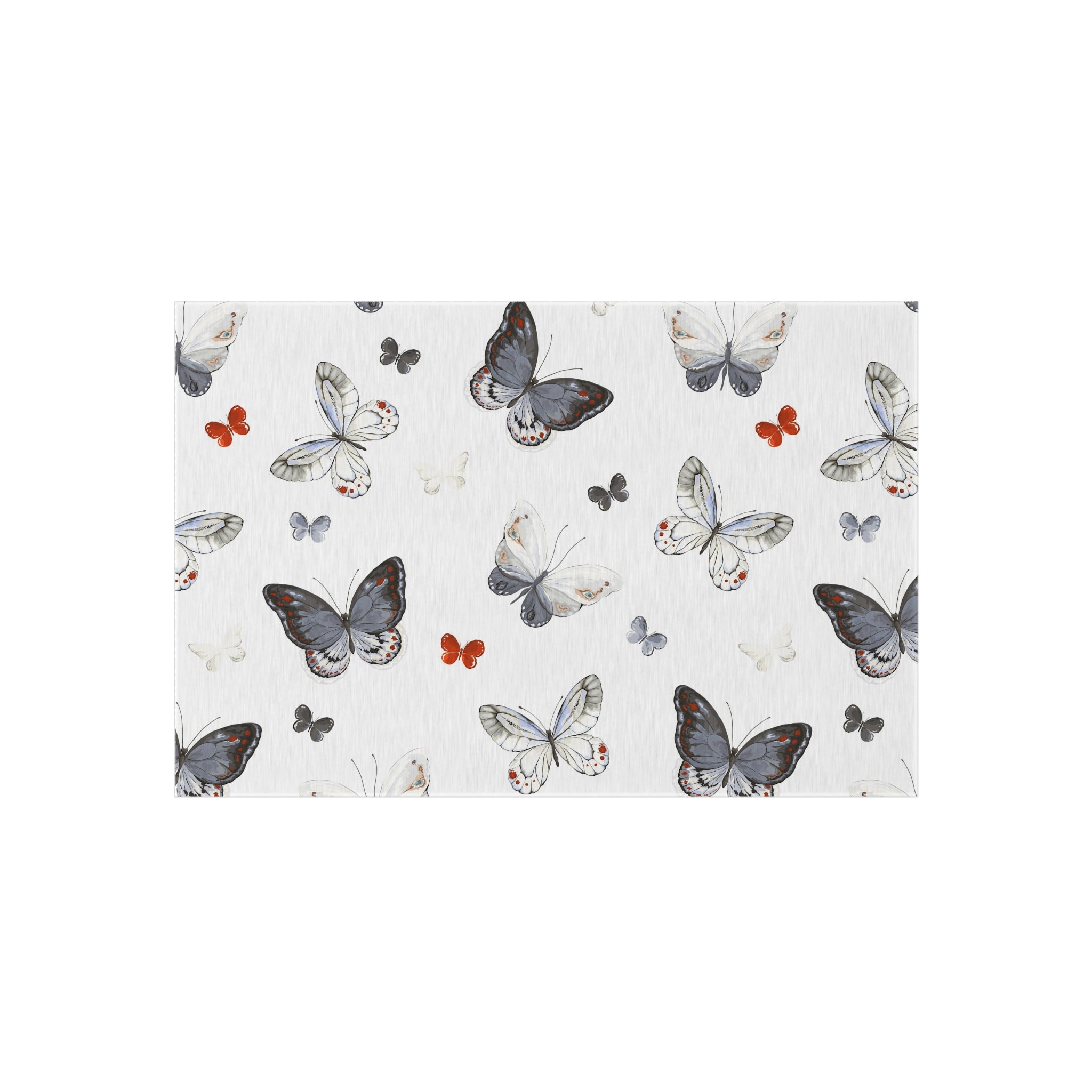 Butterfly Pattern Outdoor Rug — Waterproof Patio Mat for Porch & Deck