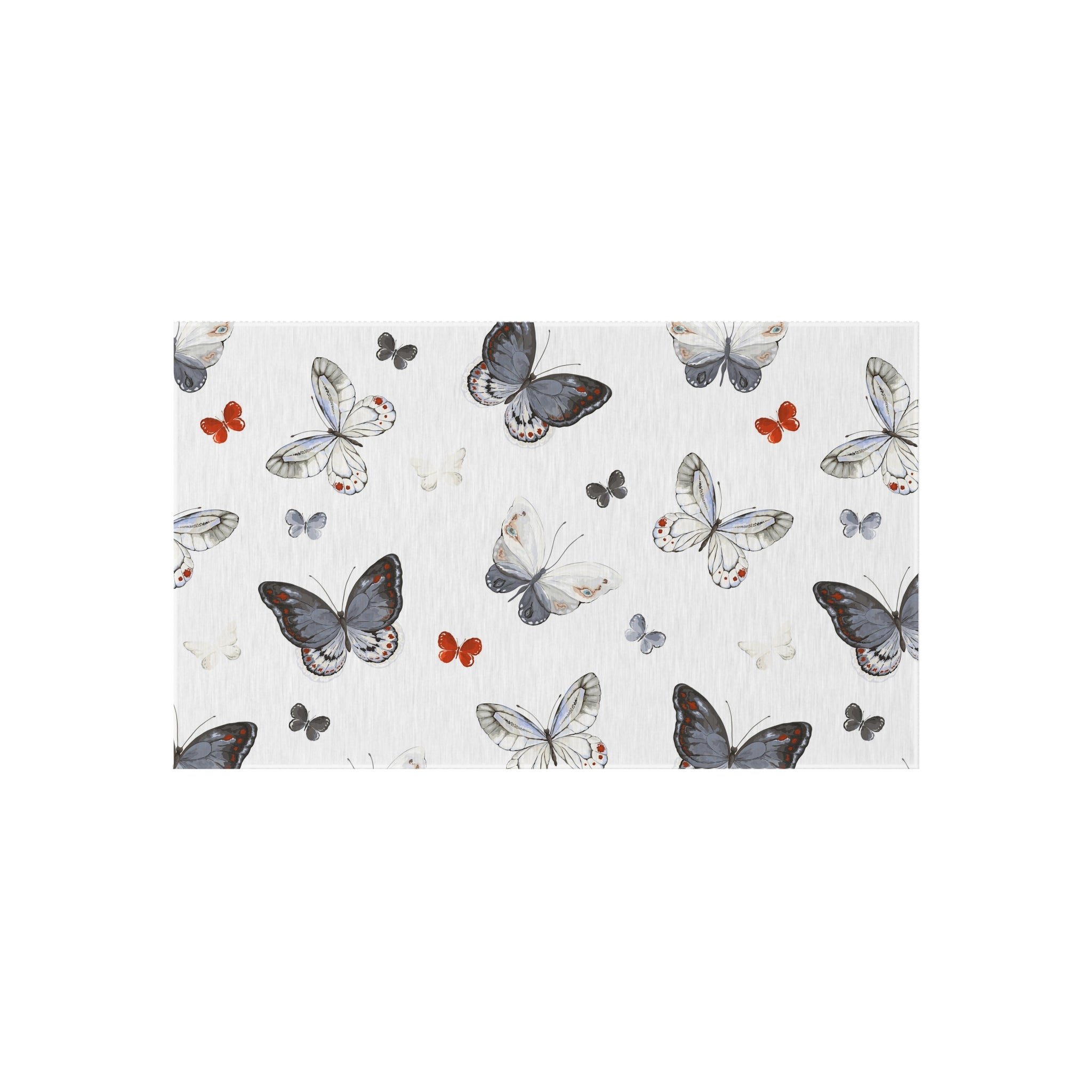 Butterfly Pattern Outdoor Rug — Waterproof Patio Mat for Porch & Deck