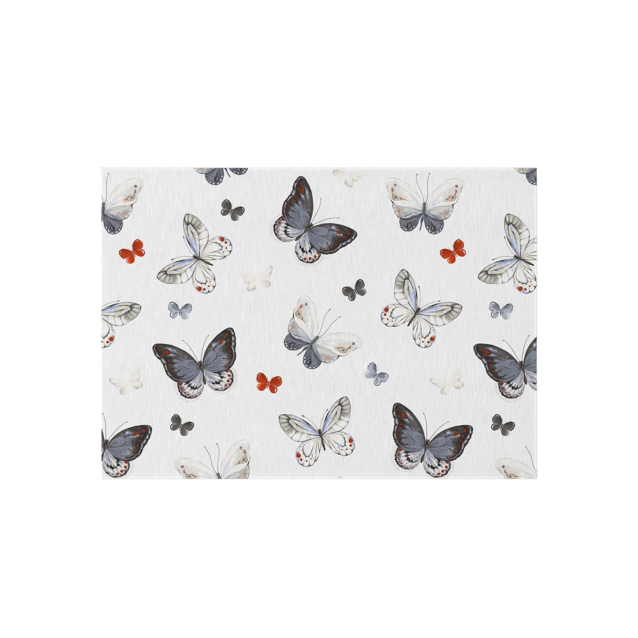 Butterfly Pattern Outdoor Rug — Waterproof Patio Mat for Porch & Deck