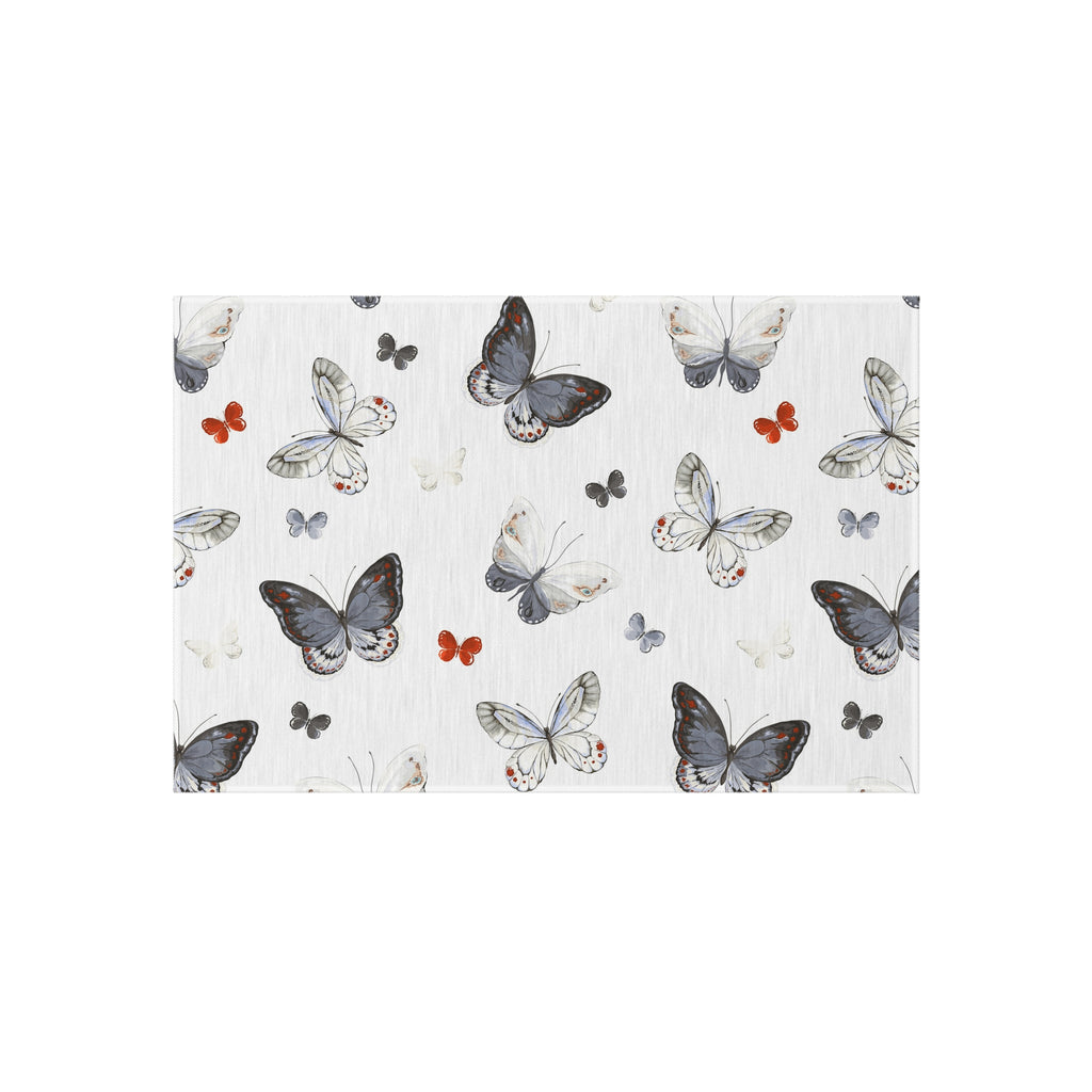 Butterfly Pattern Outdoor Rug — Waterproof Patio Mat for Porch & Deck