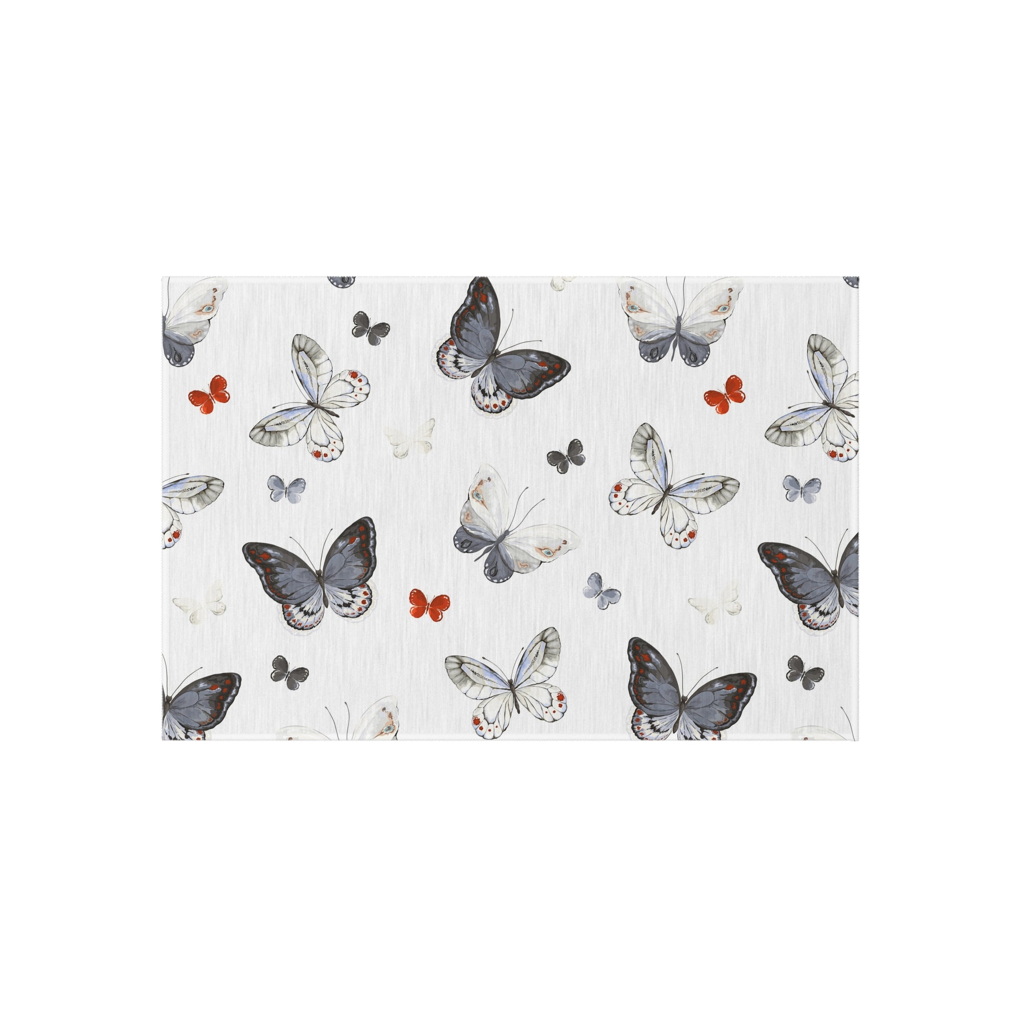 Butterfly Pattern Outdoor Rug — Waterproof Patio Mat for Porch & Deck