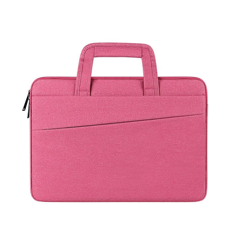 NNEDSZ 15.6 Inch Multi-Compartment Laptop Sleeve With Waterproof Storage - Rose Pink