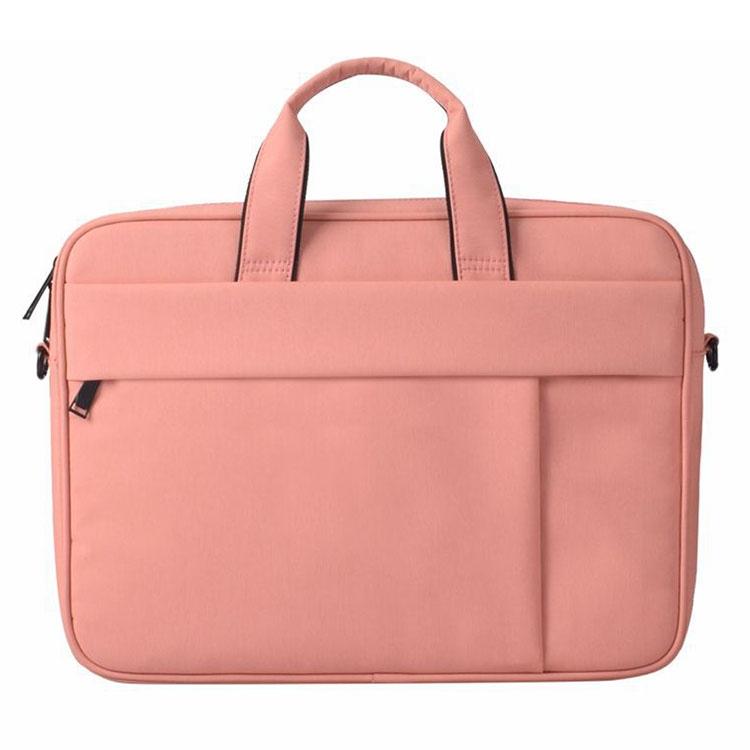 NNEDSZ 15.6 Inch Laptop One-Shoulder Handbag With Waterproof Anti-Theft Design And Suitcase Belt - Pink