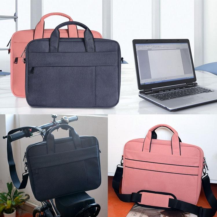 NNEDSZ 15.6 Inch Laptop One-Shoulder Handbag With Waterproof Anti-Theft Design And Suitcase Belt - Pink